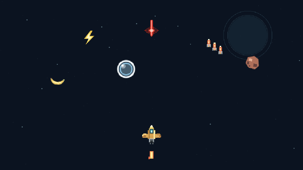 Lightning boost, shield, and rocket salvage are all in play.